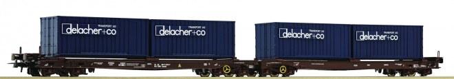 Double unit container car<br /><a href='images/pictures/Roco/234048.jpg' target='_blank'>Full size image</a>